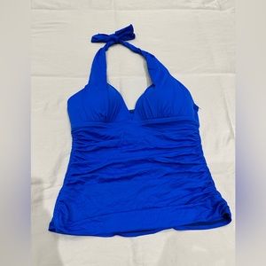 La Blanca Royal Blue Halter Tankini Top